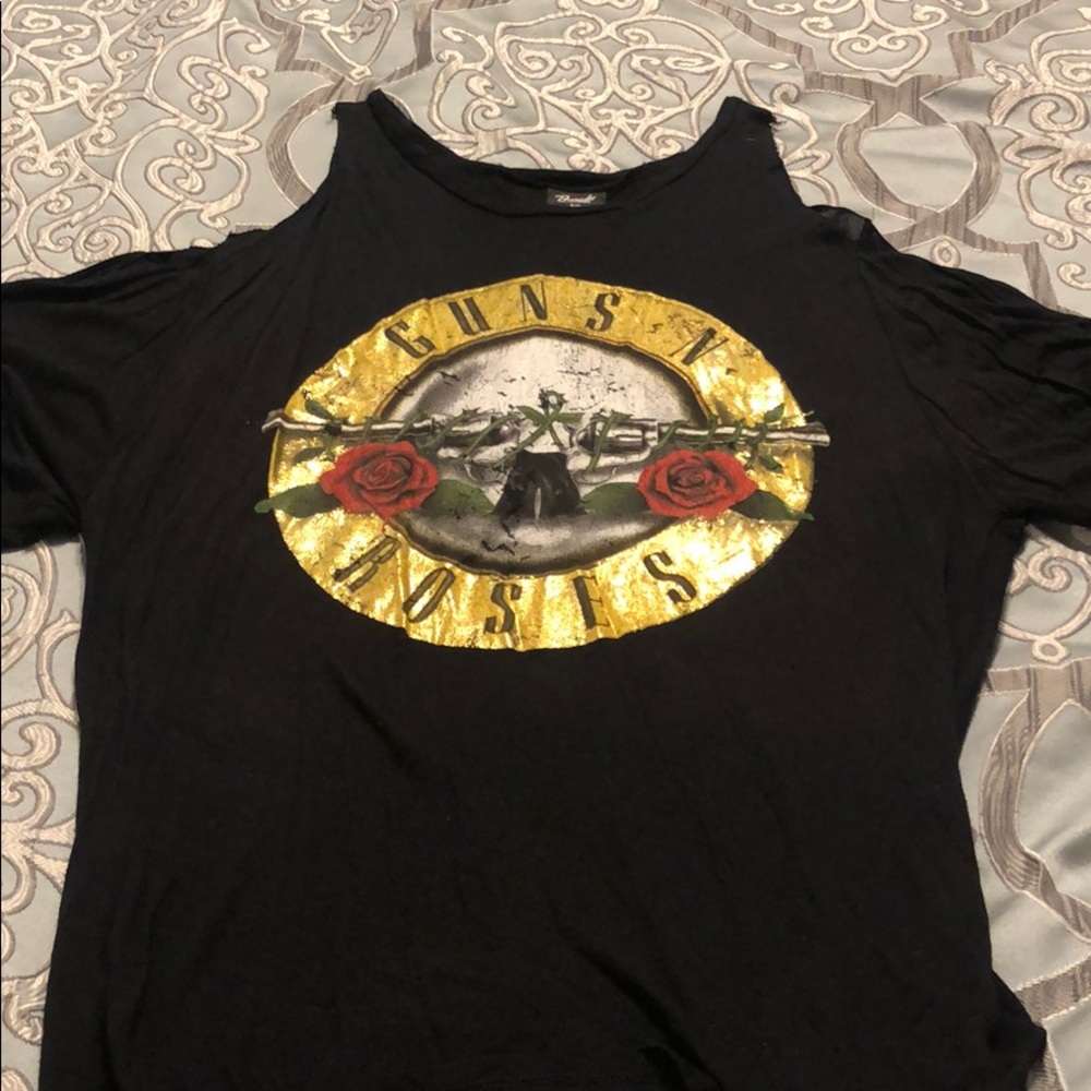 Guns N Roses Shoulder Cut Out T Shirt
